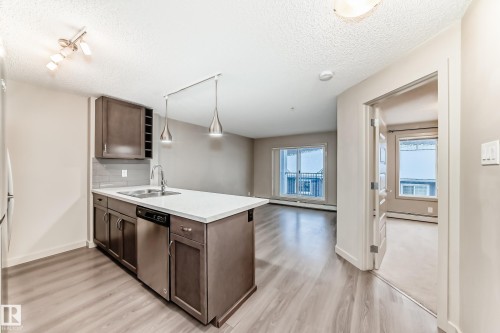 303 4008 Savaryn Drive, Edmonton, AB - Indoor Photo Showing Kitchen With Double Sink
