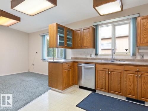 7404 Rowland Road, Edmonton, AB - Indoor Photo Showing Kitchen With Double Sink