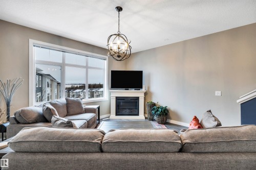 87 600 Bellerose Drive, St. Albert, AB - Indoor Photo Showing Living Room With Fireplace