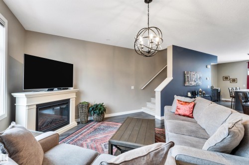 87 600 Bellerose Drive, St. Albert, AB - Indoor Photo Showing Living Room With Fireplace