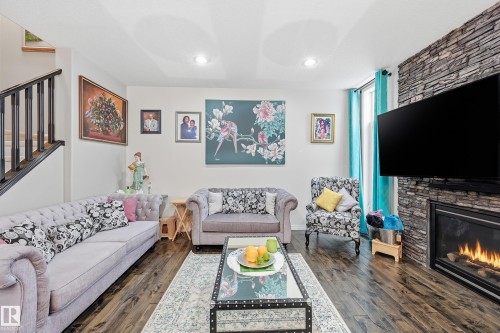 12410 171A Avenue, Edmonton, AB - Indoor Photo Showing Living Room With Fireplace