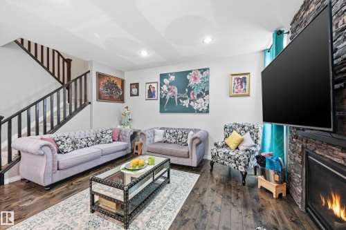 12410 171A Avenue, Edmonton, AB - Indoor Photo Showing Living Room With Fireplace