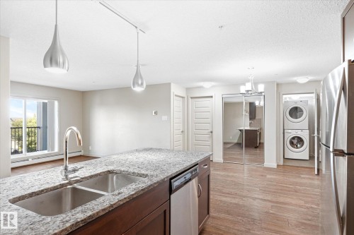 316 4008 Savaryn Drive, Edmonton, AB - Indoor Photo Showing Kitchen With Double Sink