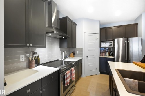 9720 223 Street, Edmonton, AB - Indoor Photo Showing Kitchen With Stainless Steel Kitchen With Upgraded Kitchen