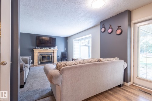 18012 96 Street, Edmonton, AB - Indoor Photo Showing Living Room With Fireplace