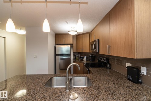505 10055 118 Street, Edmonton, AB - Indoor Photo Showing Kitchen With Double Sink