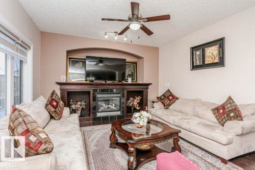 1520 67 Street, Edmonton, AB - Indoor Photo Showing Living Room With Fireplace