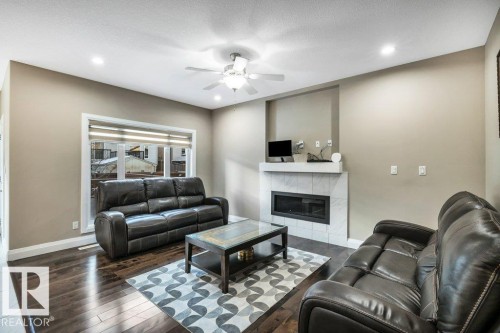 5121 1B Avenue, Edmonton, AB - Indoor Photo Showing Living Room With Fireplace