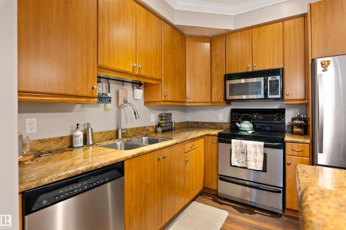 202 10116 80 Avenue, Edmonton, AB - Indoor Photo Showing Kitchen With Double Sink