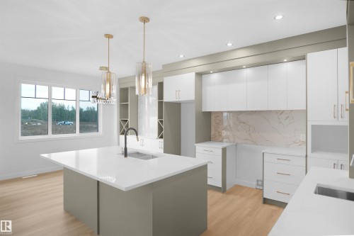 23 Trill Point(E), Spruce Grove, AB - Indoor Photo Showing Kitchen With Upgraded Kitchen