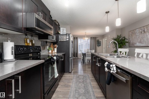 8533 Ellis Link, Edmonton, AB - Indoor Photo Showing Kitchen With Double Sink