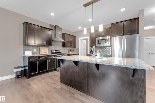 1347 Watt Drive, Edmonton, AB - Indoor Photo Showing Kitchen With Stainless Steel Kitchen With Upgraded Kitchen
