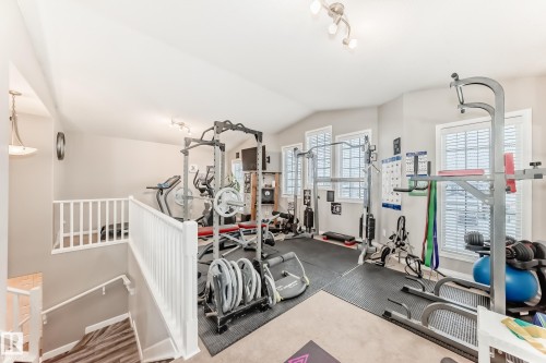 25 Woodbridge Link, Fort Saskatchewan, AB - Indoor Photo Showing Gym Room