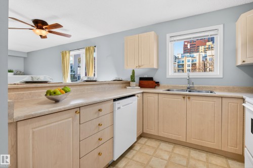418 10403 98 Avenue, Edmonton, AB - Indoor Photo Showing Kitchen With Double Sink