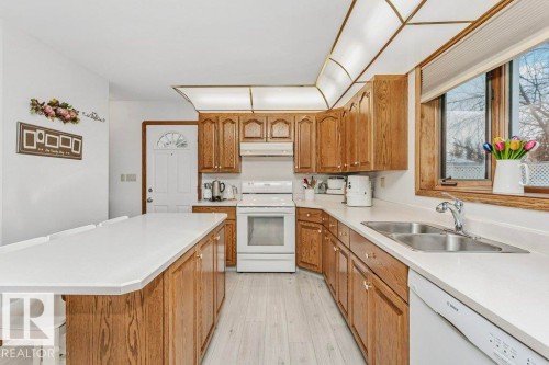 13020 157 Avenue Nw, Edmonton, AB - Indoor Photo Showing Kitchen With Double Sink