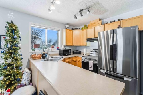 10 451 Hyndman Crescent, Edmonton, AB - Indoor Photo Showing Kitchen With Double Sink