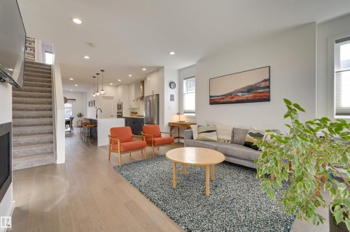 10411 144 Street, Edmonton, AB - Indoor Photo Showing Living Room With Fireplace