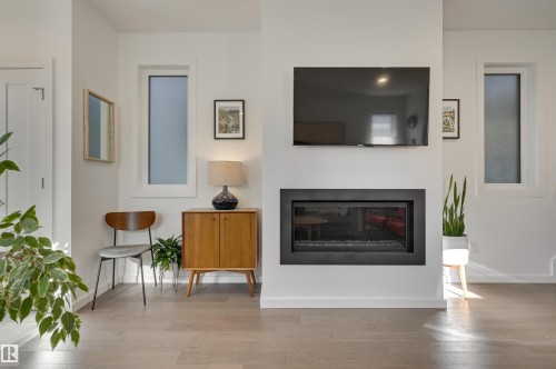 10411 144 Street, Edmonton, AB - Indoor Photo Showing Living Room With Fireplace