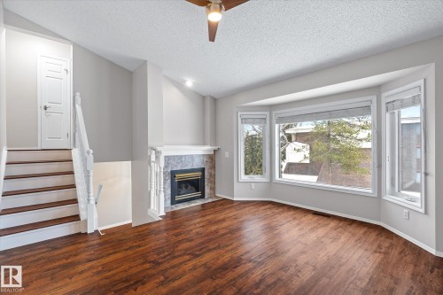 4 90 Liberton Drive, St. Albert, AB - Indoor Photo Showing Living Room With Fireplace