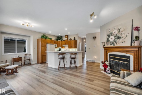 6 20 Erin Ridge Road, St. Albert, AB - Indoor Photo Showing Living Room With Fireplace