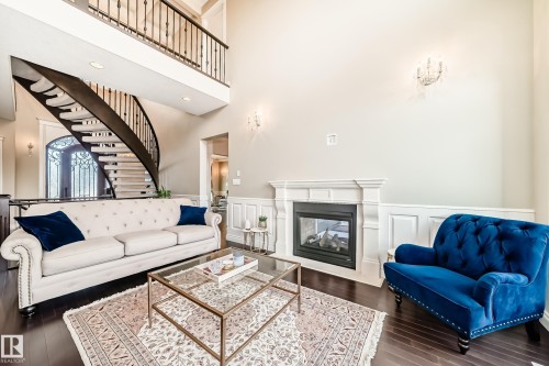 631 Howatt Drive, Edmonton, AB - Indoor Photo Showing Living Room With Fireplace