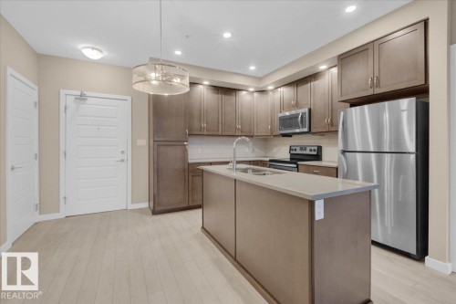 227 1008 Rosenthal Boulevard, Edmonton, AB - Indoor Photo Showing Kitchen With Double Sink