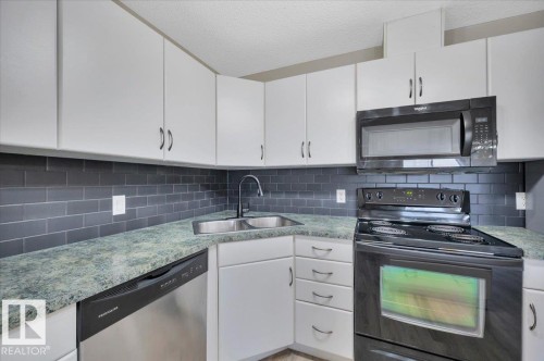 313 2098 Blackmud Creek Drive, Edmonton, AB - Indoor Photo Showing Kitchen With Double Sink