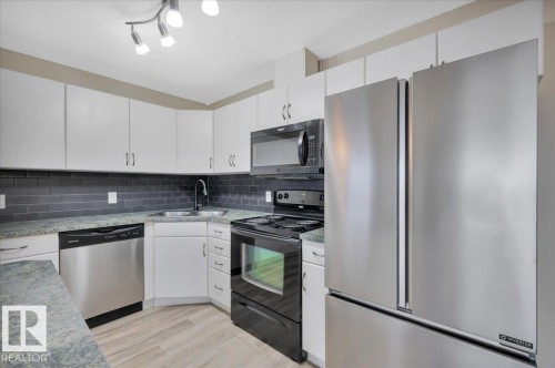 313 2098 Blackmud Creek Drive, Edmonton, AB - Indoor Photo Showing Kitchen With Double Sink