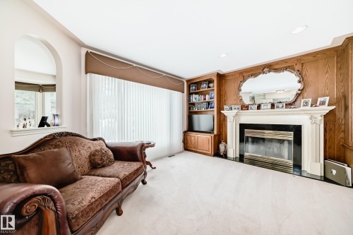 17416 53 Avenue, Edmonton, AB - Indoor Photo Showing Living Room With Fireplace
