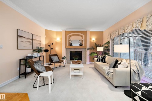 318 Darlington Crescent, Edmonton, AB - Indoor Photo Showing Living Room With Fireplace