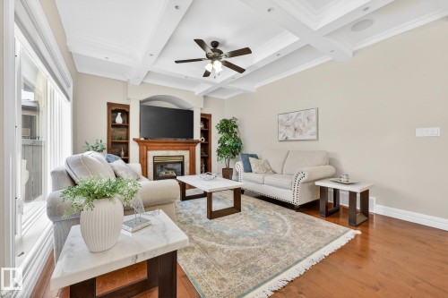 49 Loiselle Way, St. Albert, AB - Indoor Photo Showing Living Room With Fireplace