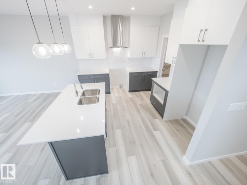 17624 4 Street, Edmonton, AB - Indoor Photo Showing Kitchen With Double Sink