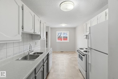 1 2020 105 Street, Edmonton, AB - Indoor Photo Showing Kitchen With Double Sink