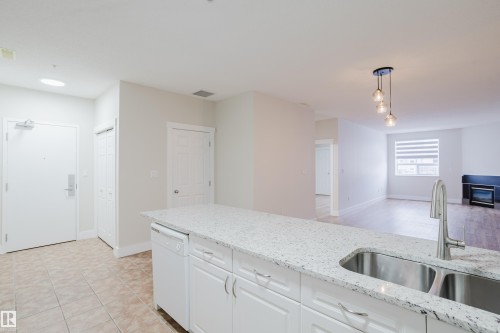 506 9919 105 Street, Edmonton, AB - Indoor Photo Showing Kitchen With Double Sink
