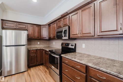 98 7293 South Terwillegar Drive, Edmonton, AB - Indoor Photo Showing Kitchen With Stainless Steel Kitchen