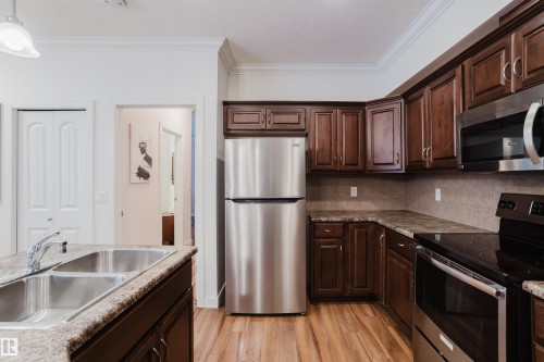 98 7293 South Terwillegar Drive, Edmonton, AB - Indoor Photo Showing Kitchen With Stainless Steel Kitchen With Double Sink
