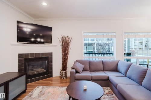 98 7293 South Terwillegar Drive, Edmonton, AB - Indoor Photo Showing Living Room With Fireplace