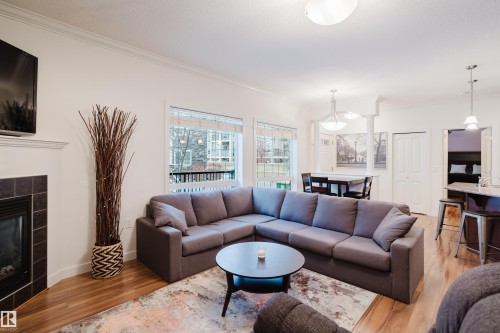 98 7293 South Terwillegar Drive, Edmonton, AB - Indoor Photo Showing Living Room With Fireplace