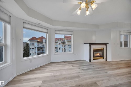 419 6703 172 Street, Edmonton, AB - Indoor Photo Showing Living Room With Fireplace