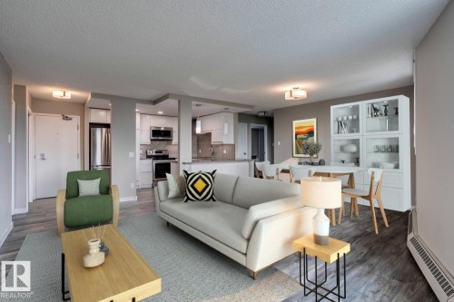1702 9916 113 Street, Edmonton, AB - Indoor Photo Showing Living Room