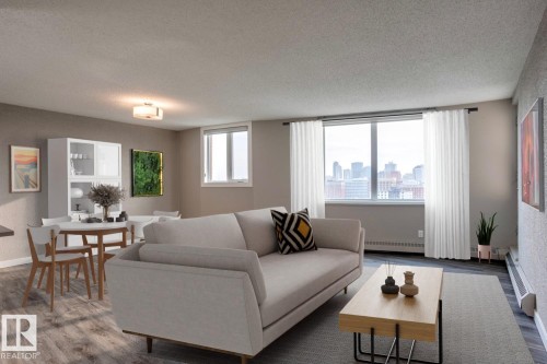 1702 9916 113 Street, Edmonton, AB - Indoor Photo Showing Living Room