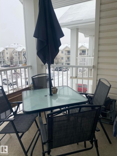 Balcony featuring outdoor dining area - 336 9525 162 Avenue, Edmonton, AB - Outdoor With Balcony With Exterior
