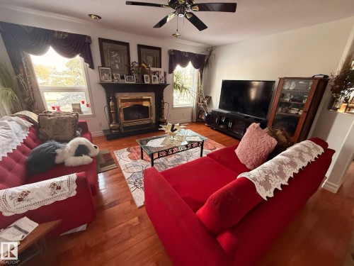 10644 155 Street, Edmonton, AB - Indoor Photo Showing Living Room With Fireplace