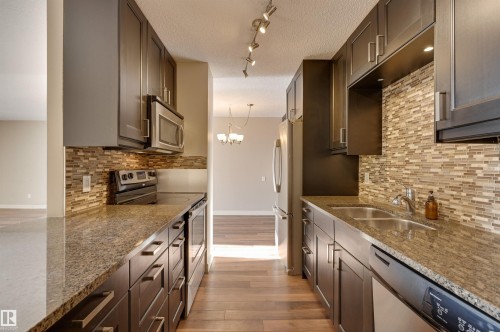406 12141 Jasper Avenue, Edmonton, AB - Indoor Photo Showing Kitchen With Double Sink With Upgraded Kitchen