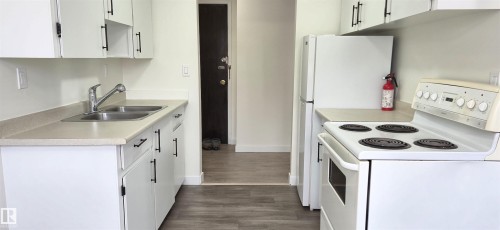 201 11907 81 Street, Edmonton, AB - Indoor Photo Showing Kitchen With Double Sink