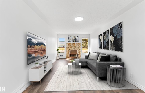 13316 136 Avenue, Edmonton, AB - Indoor Photo Showing Living Room With Fireplace