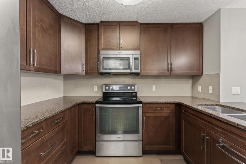 104 2207 44 Avenue Nw, Edmonton, AB - Indoor Photo Showing Kitchen With Double Sink