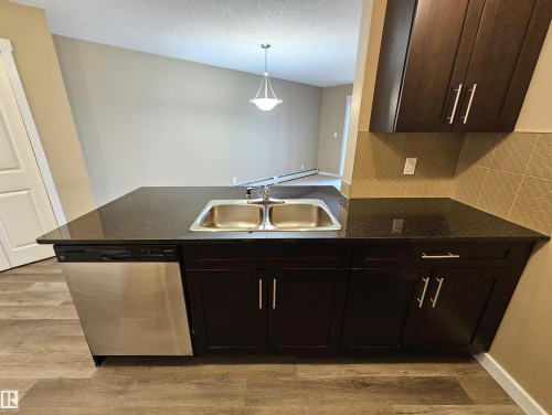 313 1510 Watt Drive, Edmonton, AB - Indoor Photo Showing Kitchen With Double Sink