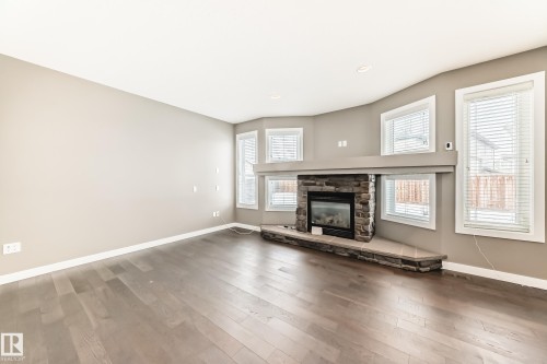 3620 167B Avenue, Edmonton, AB - Indoor Photo Showing Living Room With Fireplace