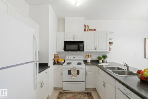 305 8488 111 Street, Edmonton, AB - Indoor Photo Showing Kitchen With Double Sink